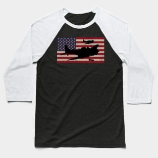 SBD Dauntless WW2 American Flag Dive Bomber Plane USA American Flag Gift Baseball T-Shirt